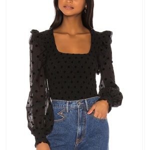 Tularosa Moxie Smocked Top in Black